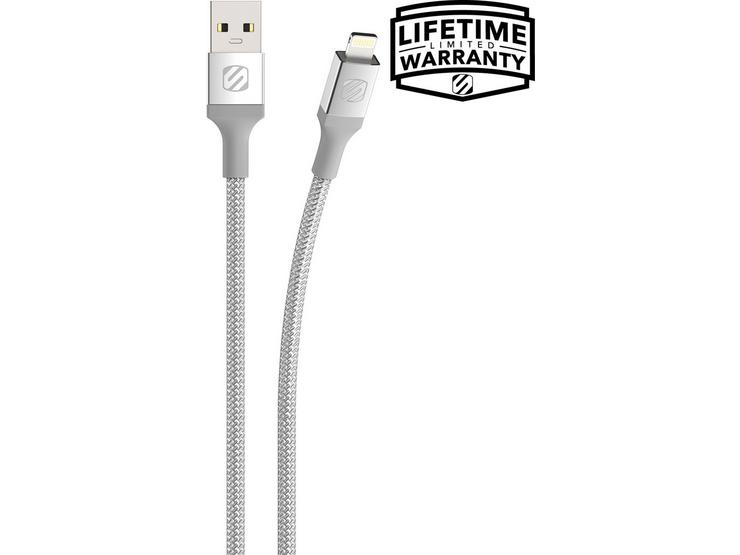 Scosche USB-A Lightning Braided Cable - Silver 1.2m