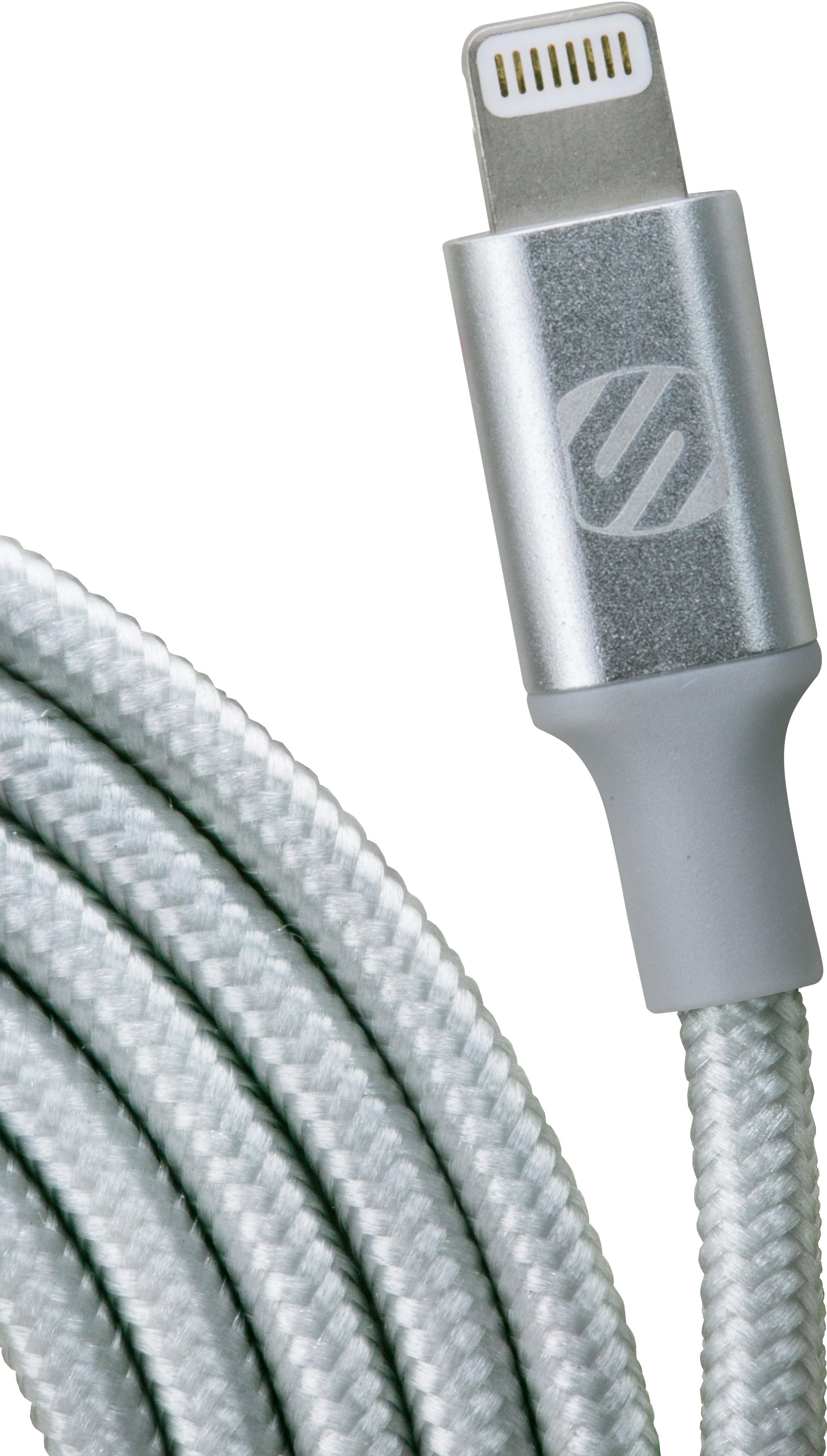 Scosche USB-A Lightning Braided Cable - Silver 1.2m