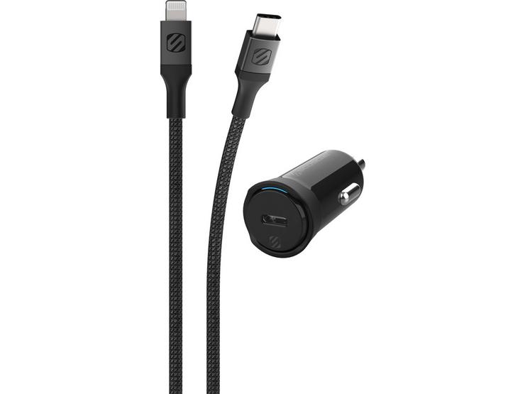 Scosche PowerVolt™ USB-C Car Charger with StrikeLine Lightning to USB-C Cable
