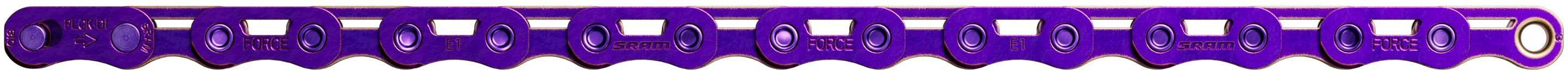 Halfords SRAM Force E1 Flattop 12/13 Speed Chain, Purple 114 Links | Pricematch, Extra 8% off for BC Members, Free Bike Health Check, Cycle2Work Scheme & 0% APR Finance.