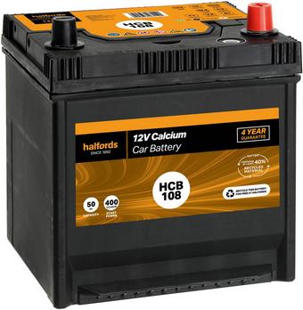 Halfords HCB108 12V Car Battery 4 Year Guarantee