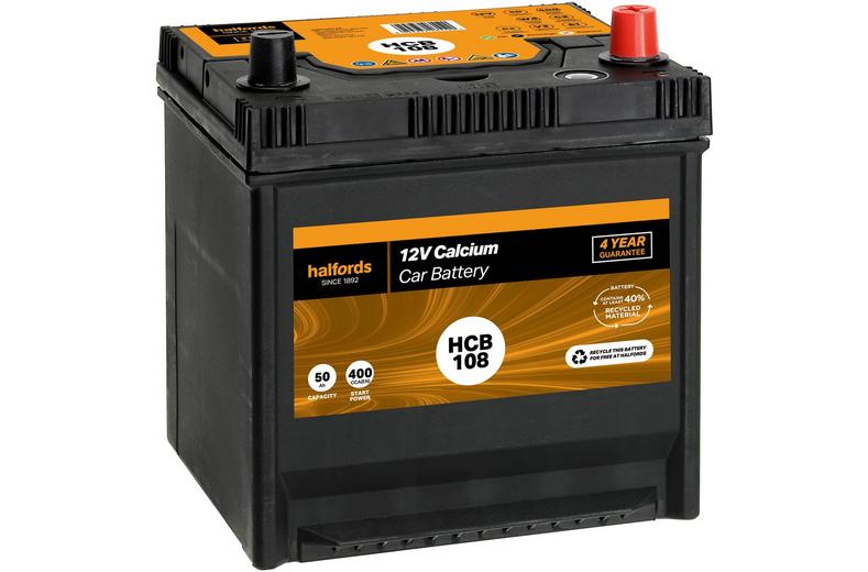 Halfords HCB108 12V Car Battery 4 Year Guarantee Halfords HCB108 12V Car Battery 4 Year Guarantee