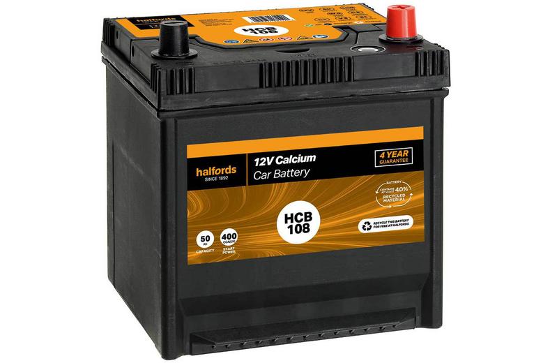 Halfords HCB108 12V Car Battery 4 Year Guarantee Halfords HCB108 12V Car Battery 4 Year Guarantee