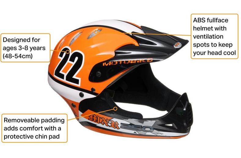 MXR250 Orange Fullface Kids Helmet , 48-54cm MXR250 Orange Fullface Kids Helmet , 48-54cm