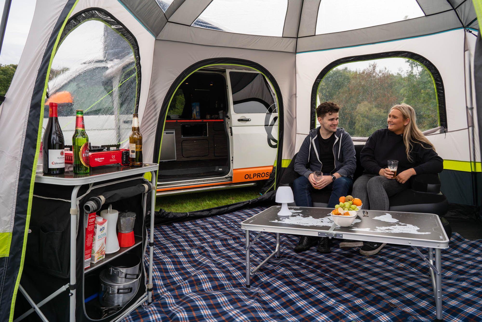Olpro Hive Campervan Awning (Fibreglass Poles) - with Sleeping Pod
