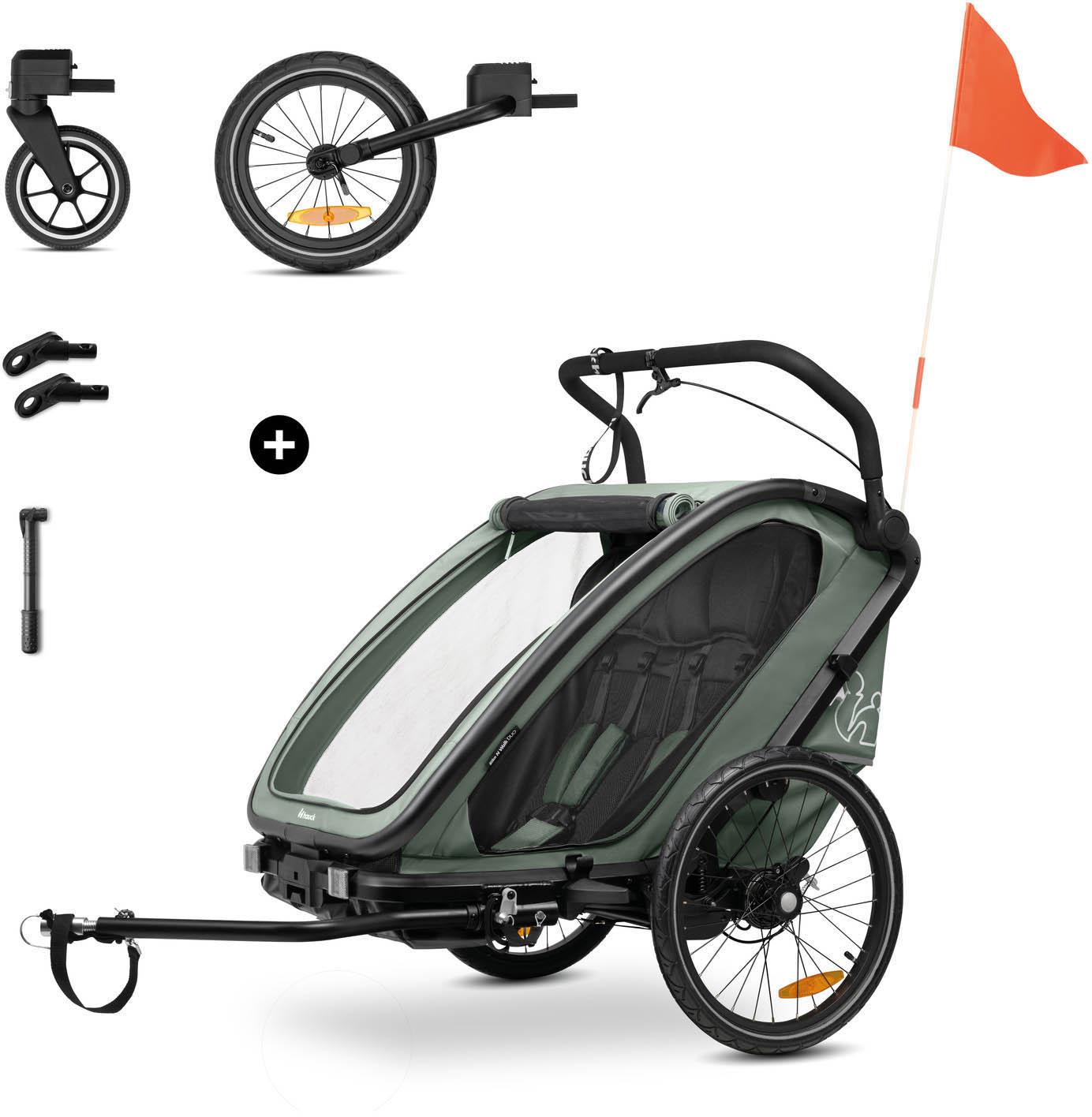 Halfords Hauck Bike N Walk Duo Dark Green | Pricematch, Extra 8% off for BC Members, Free Bike Health Check, Cycle2Work Scheme & 0% APR Finance.
