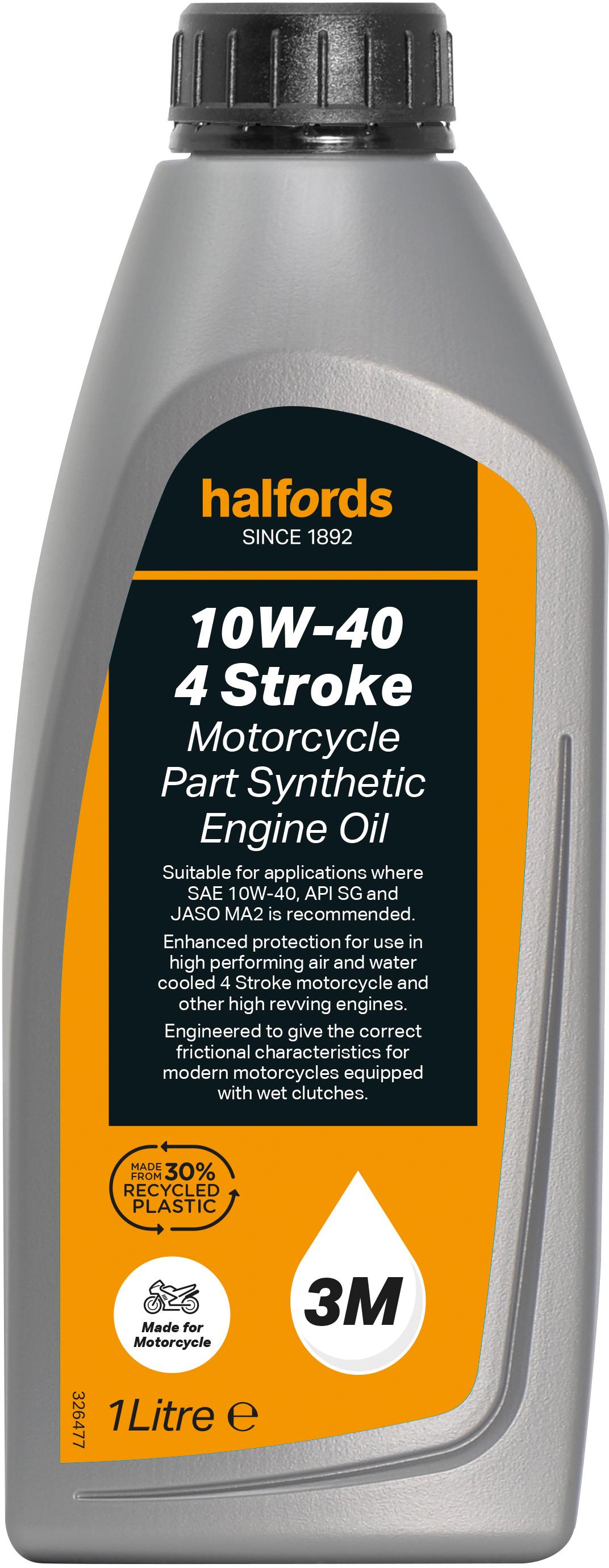 Halfords Bike Oil 10W-40 Part Syn Motorcycle Oil 1L