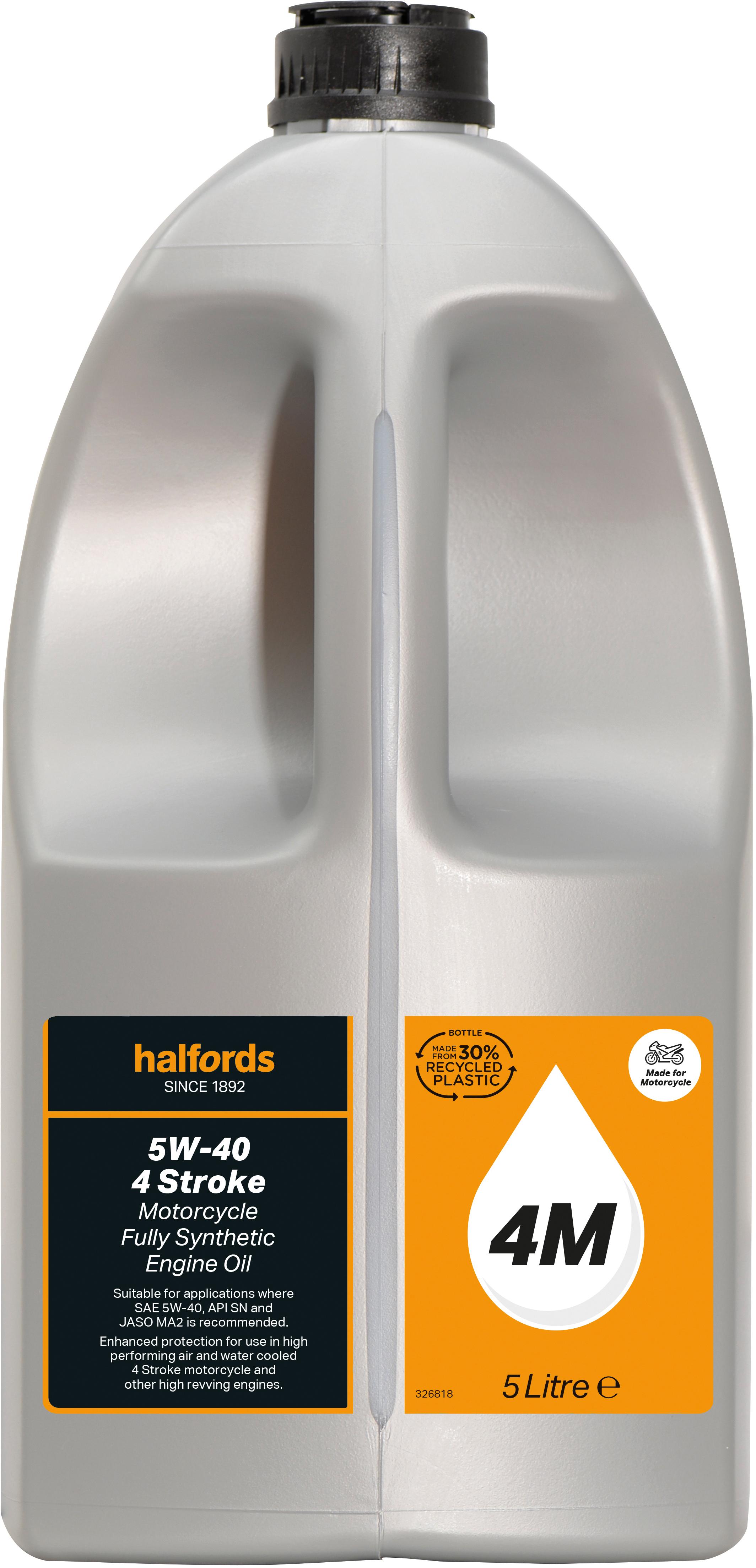 Halfords  5W-40 Synthetic Motorcycle Oil 5L