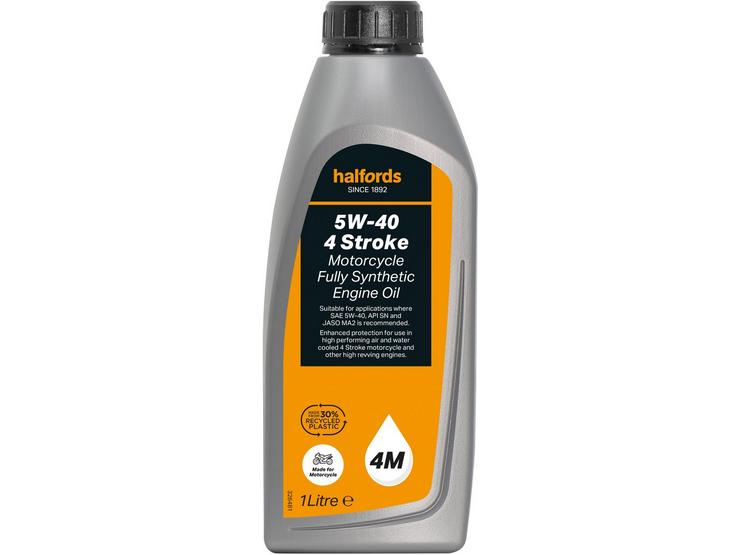 Halfords 5W-40 Synthetic Motorcycle Oil 1L