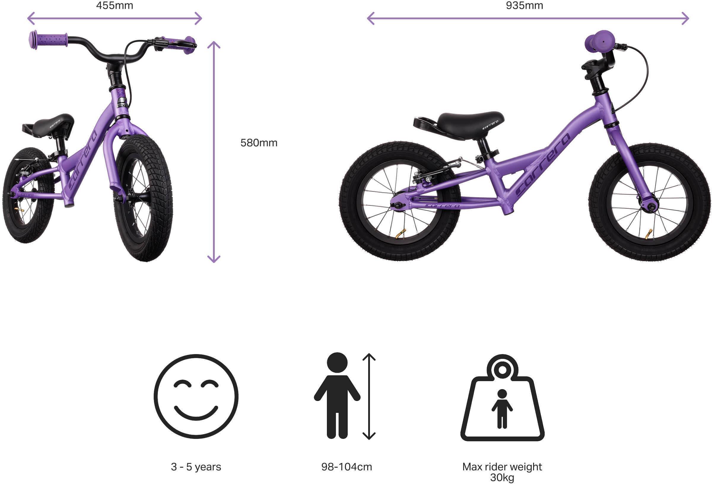 Carrera Cosmos Balance Bike, Purple - 12" Wheel