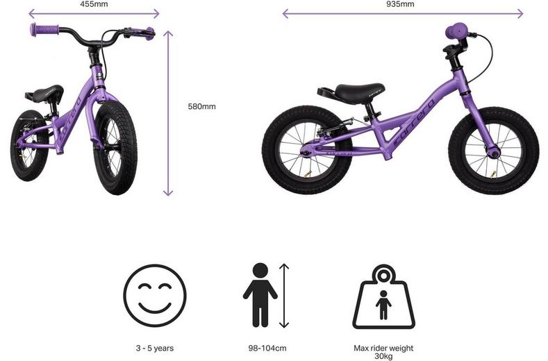 Carrera Cosmos Balance Bike, Purple - 12" Wheel Carrera Cosmos Balance Bike, Purple - 12" Wheel