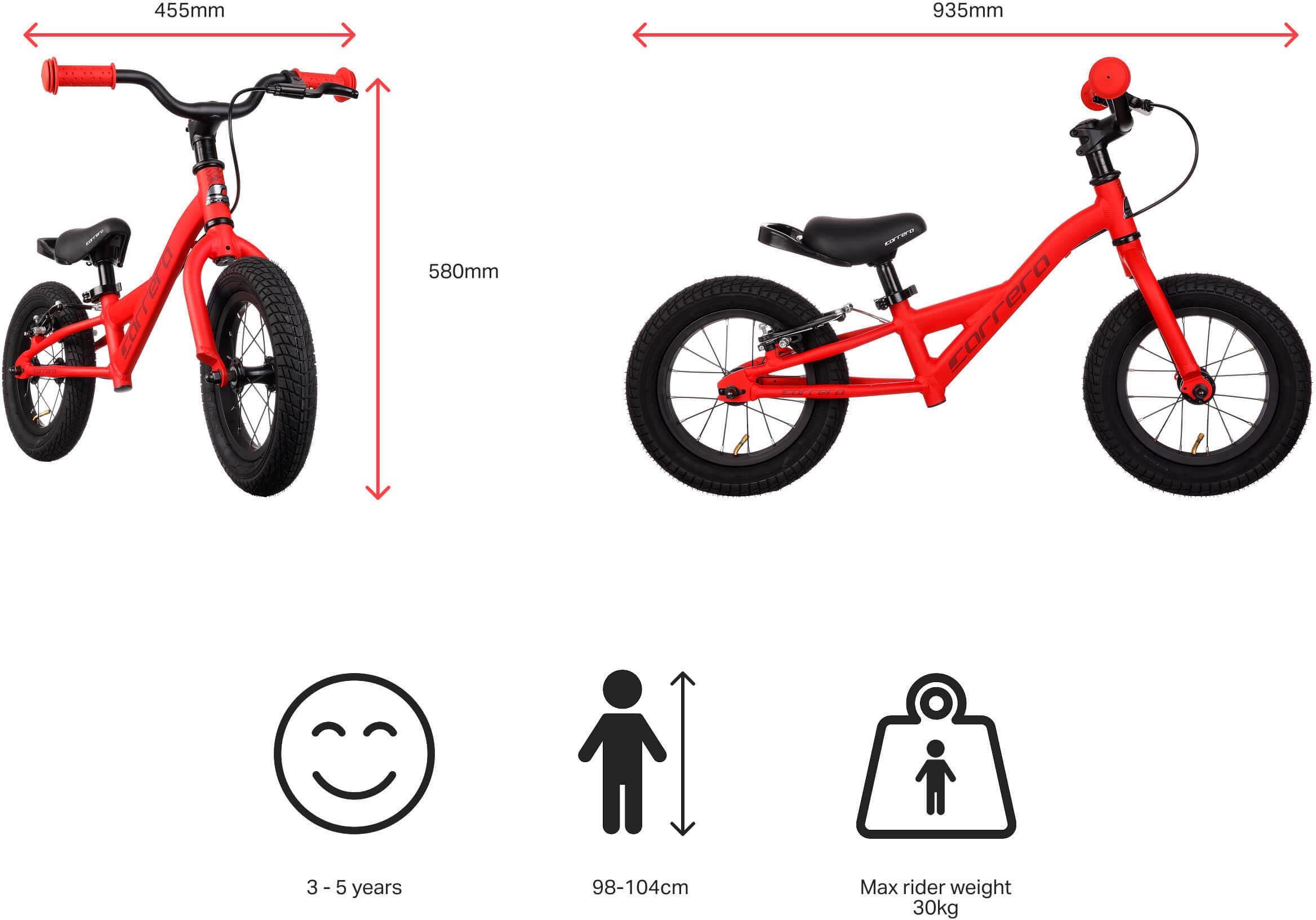 Carrera Cosmos Balance Bike, Red - 12" Wheel