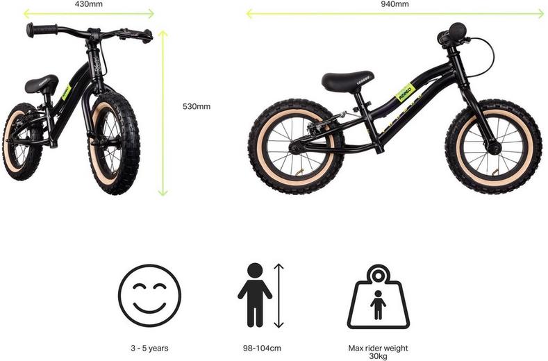 Voodoo Bizango Balance Bike, Black - 12" Wheel Voodoo Bizango Balance Bike, Black - 12" Wheel