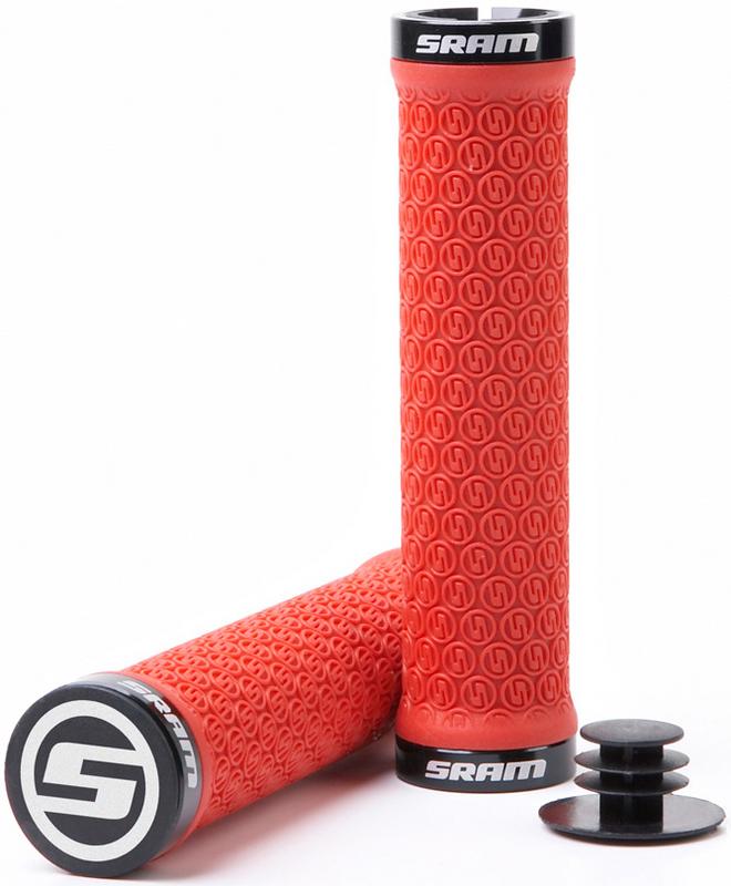 Halfords SRAM Sram Locking Grips W/ 2 Clamps & End Plugs - Red | Extra 8% off for BC Members