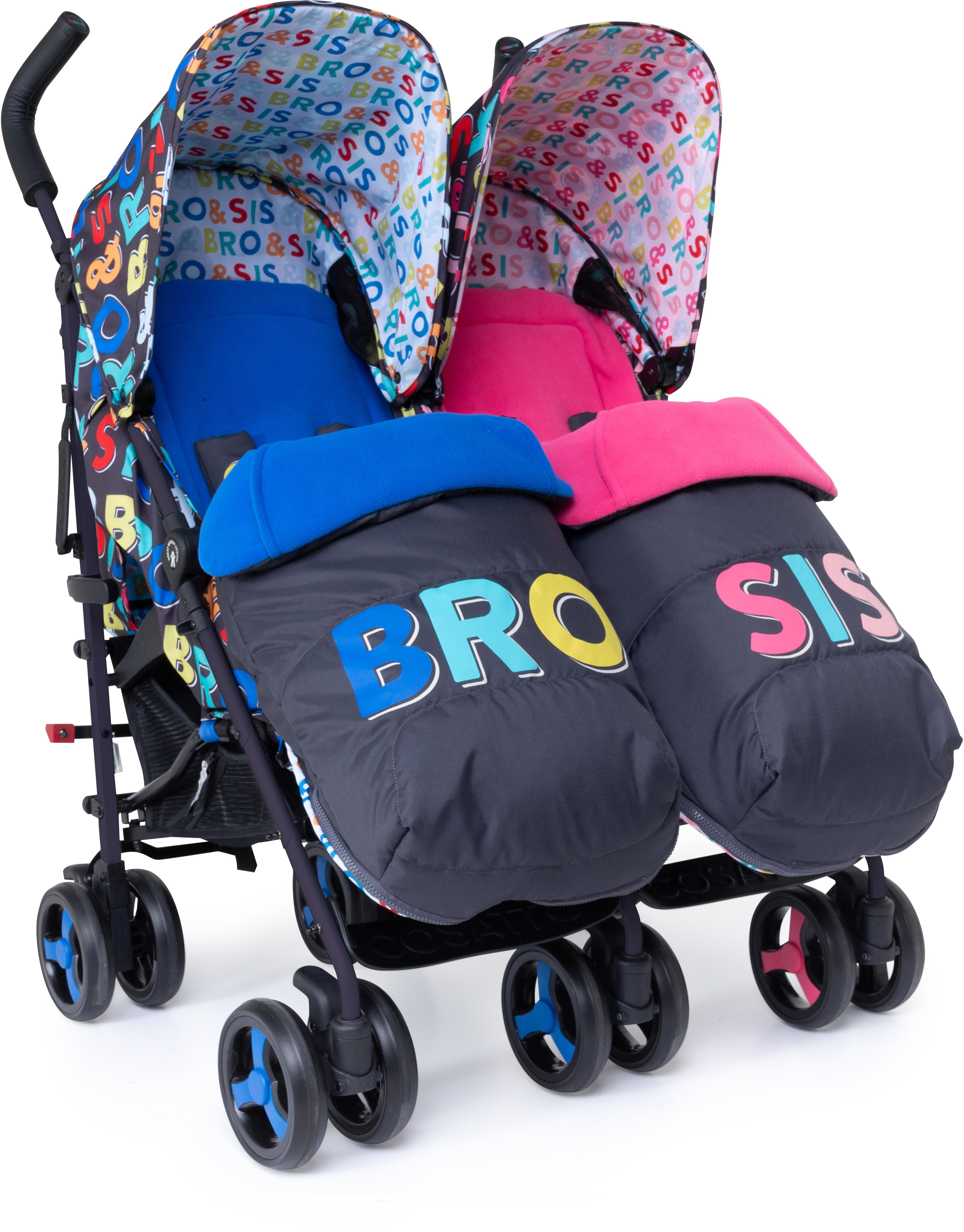 Cosatto Supa Dupa Twin Stroller - Sis & Bro 6