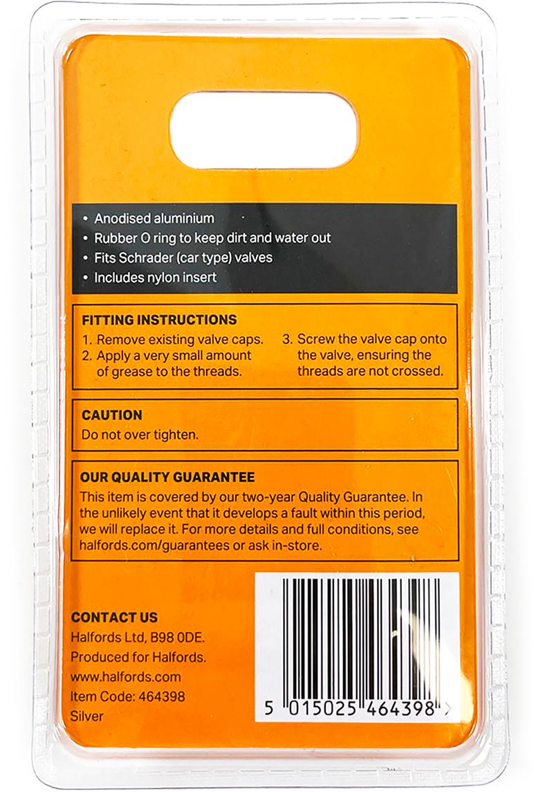 Halfords Core Valve Cap, Silver