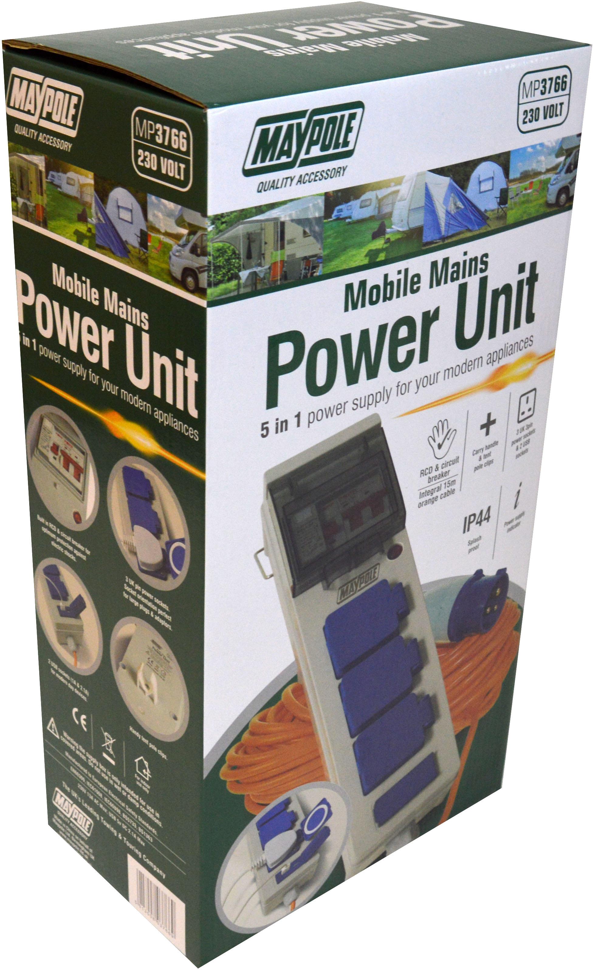 Maypole Mobile Mains Power Unit & USB Cable