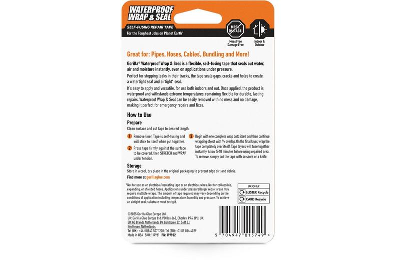 Gorilla Waterproof Wrap & Seal Black 2.4m Gorilla Waterproof Wrap & Seal Black 2.4m