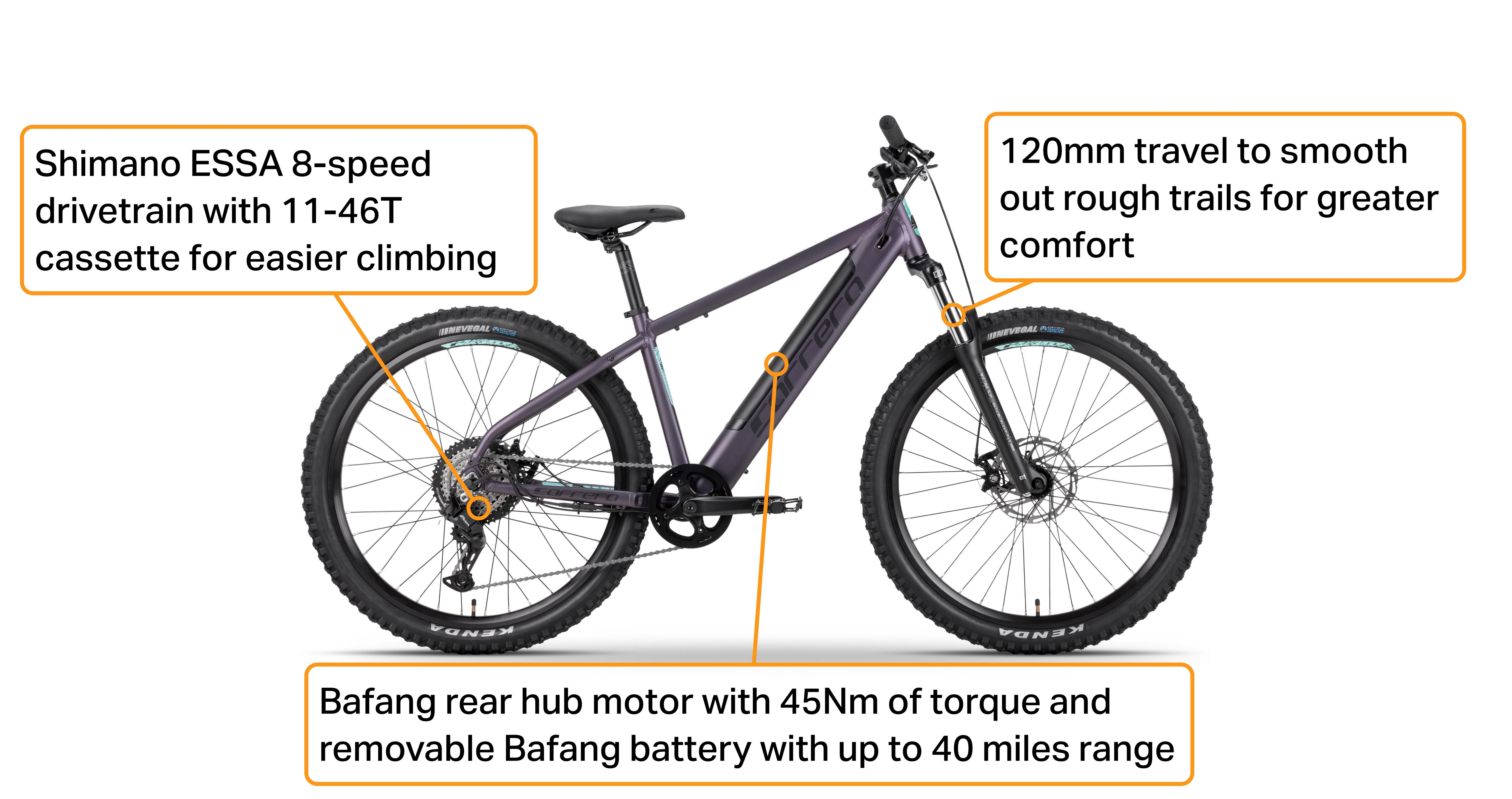 Carrera Vengeance-E 3.0 Womens Electric Mountain Bike - S, M Frames