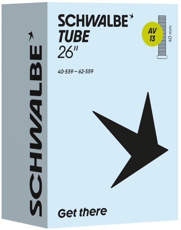 Halfords Schwalbe AV13 26x1.50-2.40 inch Schrader Inner Tube | Pricematch, Extra 8% off for BC Members, Free Bike Health Check, Cycle2Work Scheme & 0% APR Finance.