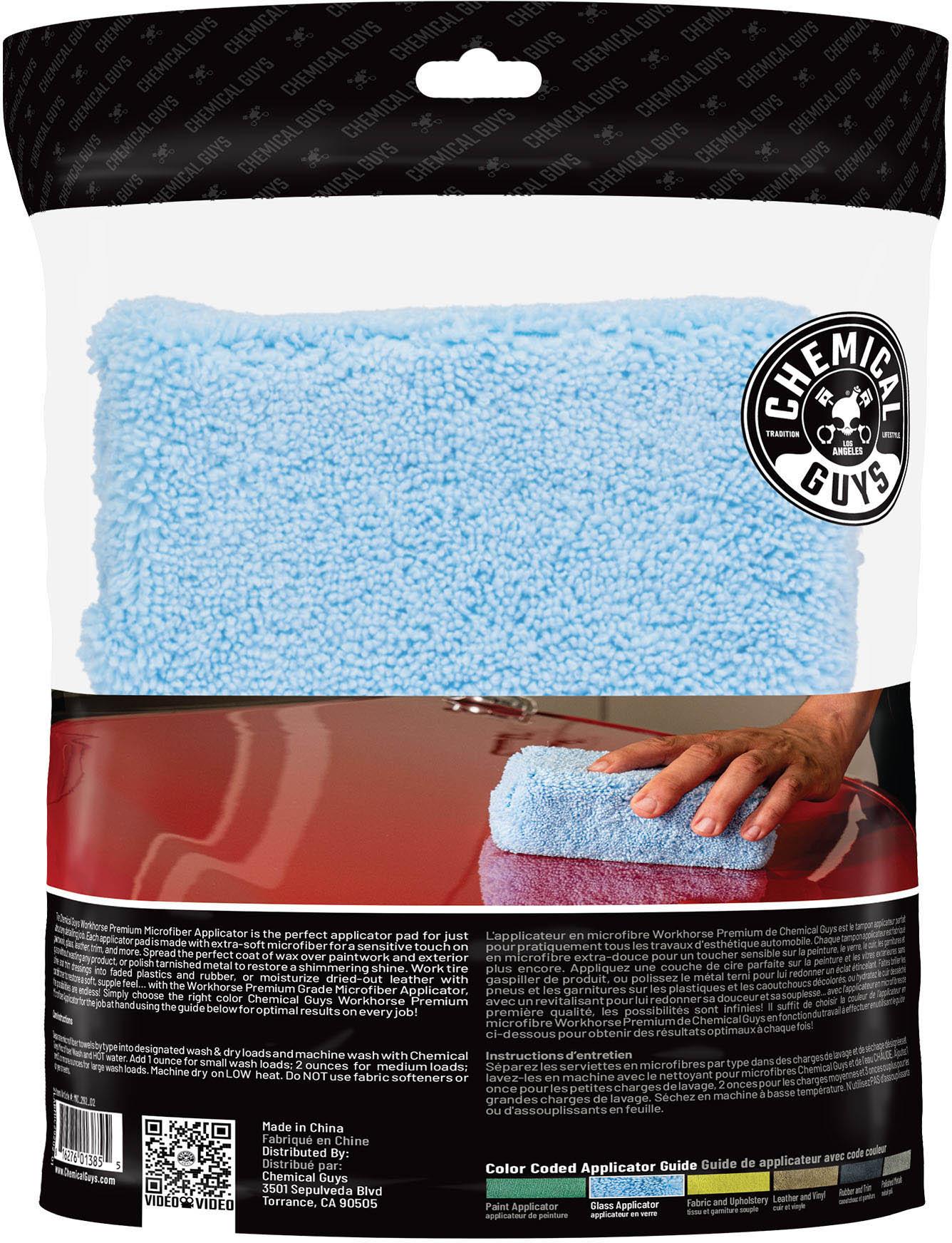 Premium Grade Microfiber Applicators, Blue 5" x 3" x 2.25" (2 Pack)