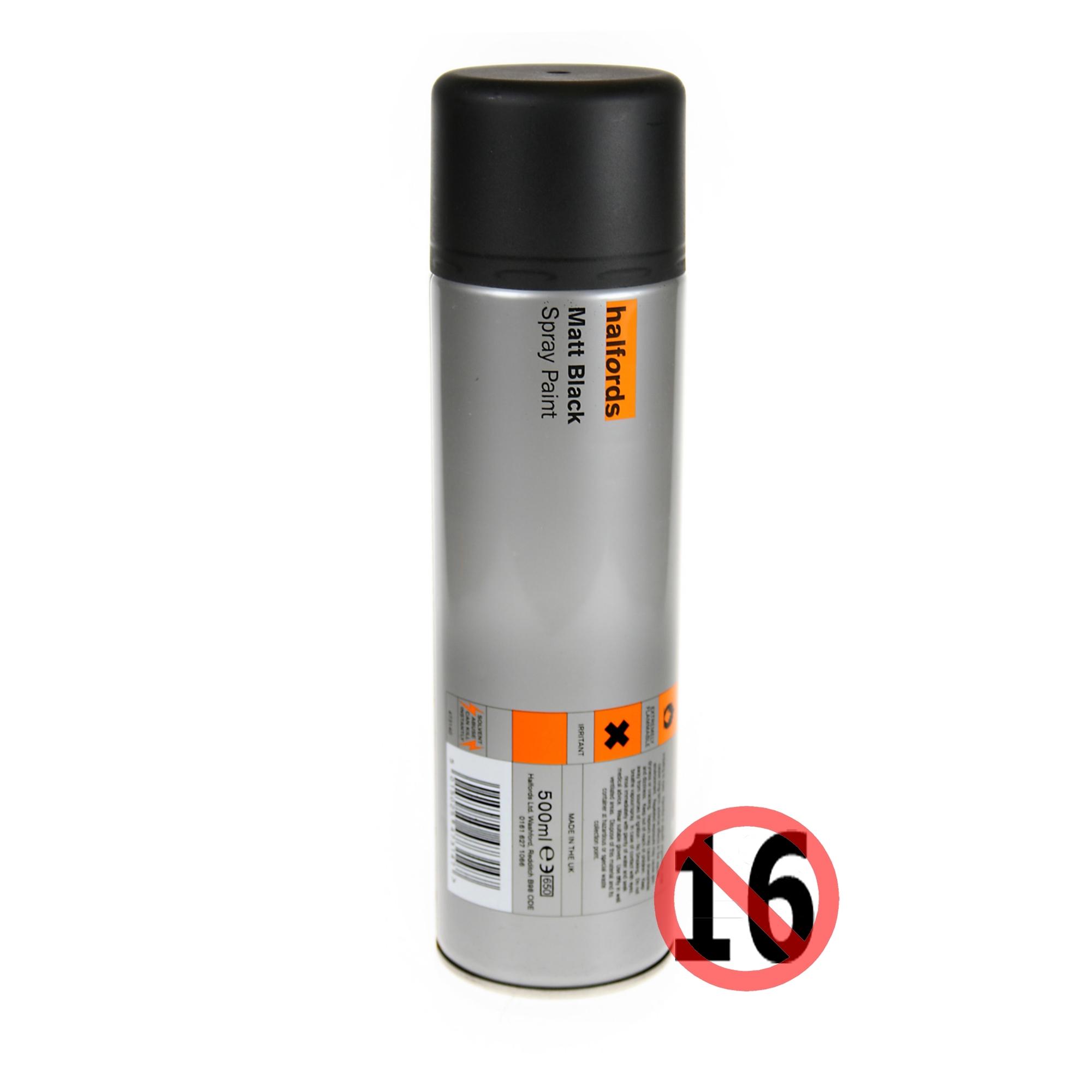 Halfords Matt BLACK Paint 500ml