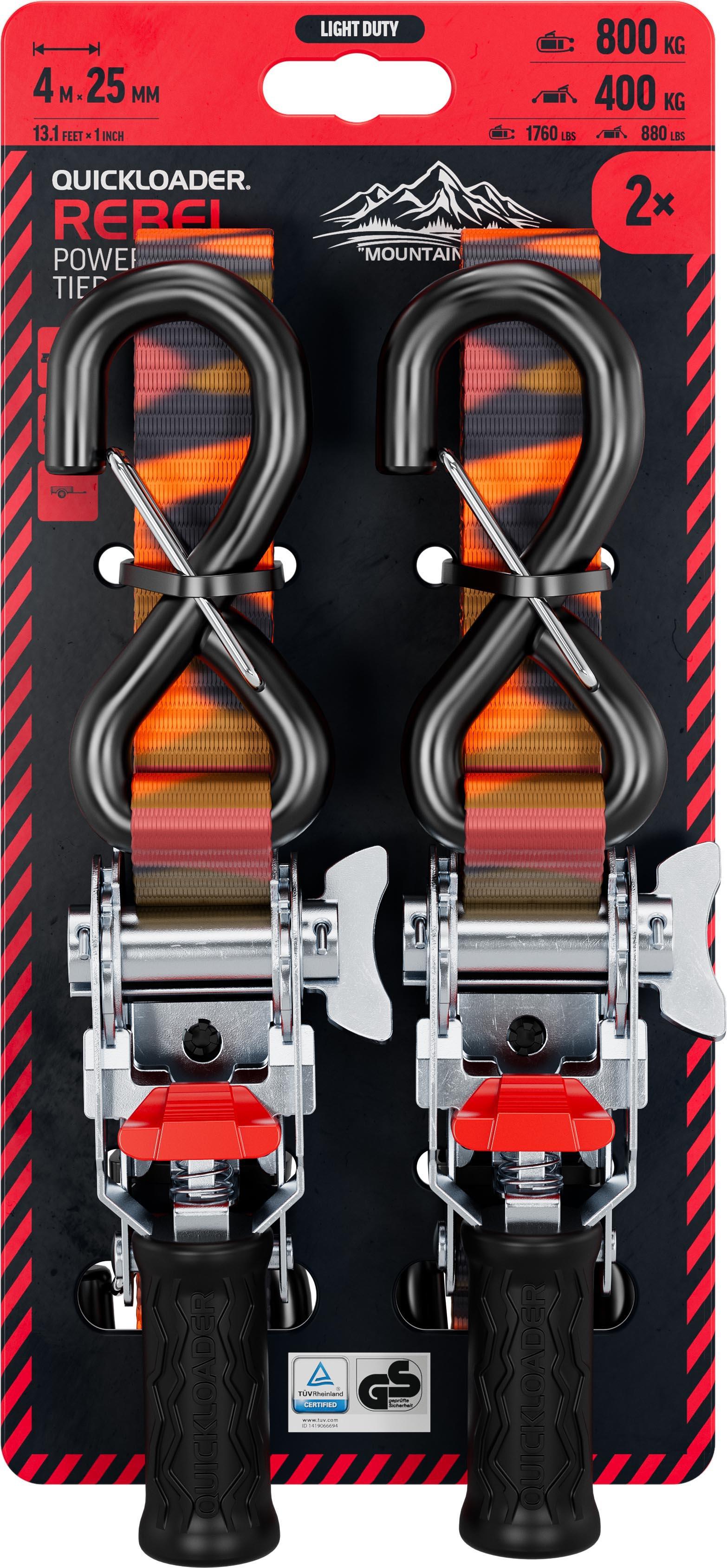 QUICKLOADER Rebel Camo Ratchet Strap QLR800LD-SC 800 KG 25MMX4M 2-PACK