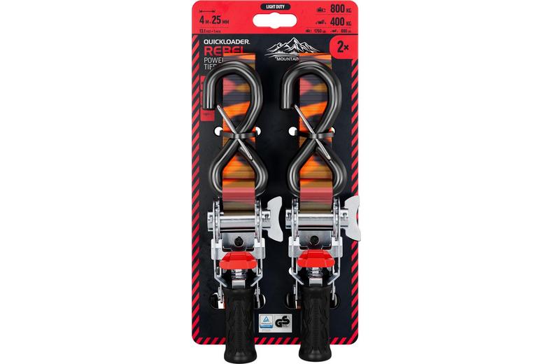 QUICKLOADER Rebel Camo Ratchet Strap QLR800LD-SC 800 KG 25MMX4M 2-PACK QUICKLOADER Rebel Camo Ratchet Strap QLR800LD-SC 800 KG 25MMX4M 2-PACK
