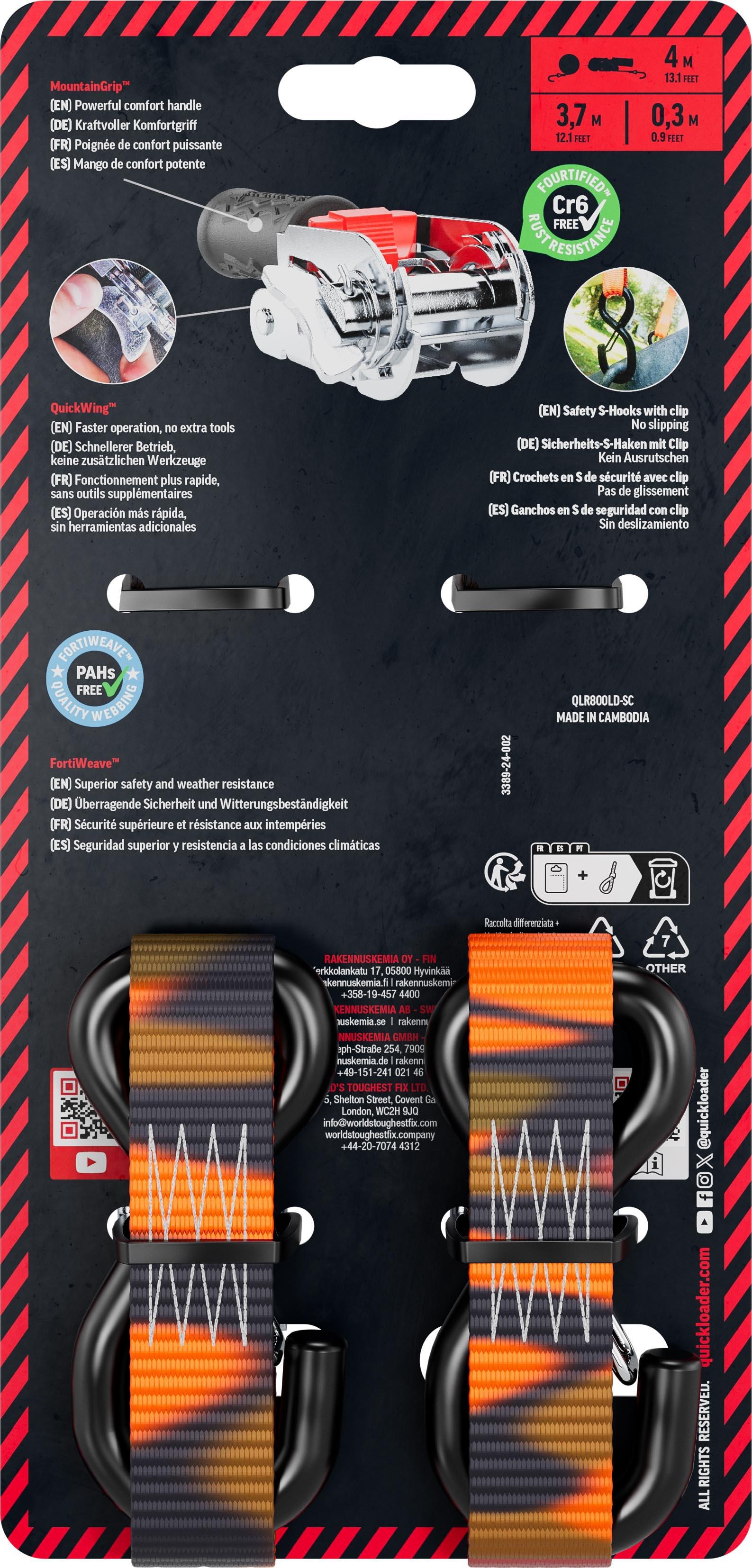 QUICKLOADER Rebel Camo Ratchet Strap QLR800LD-SC 800 KG 25MMX4M 2-PACK