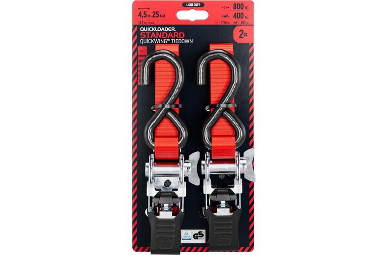 QUICKLOADER Standard Ratchet Strap QSD800LD 800 KG 25MMX4.5 M 2-PACK QUICKLOADER Standard Ratchet Strap QSD800LD 800 KG 25MMX4.5 M 2-PACK