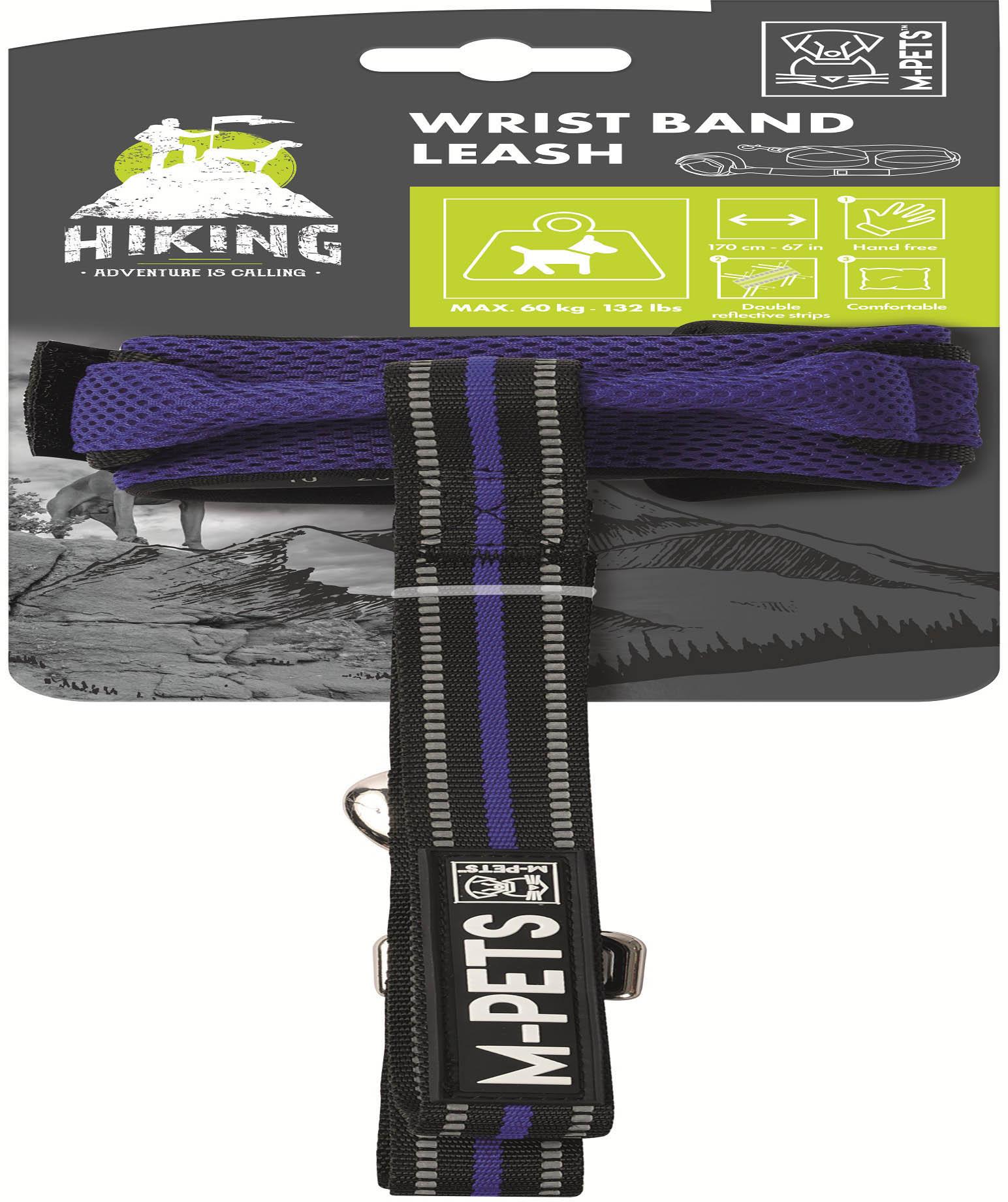 M-PETS Hiking Wristband Leash - Blue Eletcric