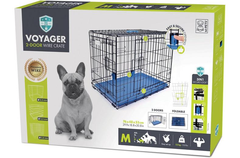 M-PETS Voyager Wire Crate - 2 Doors Patented Securo Lock M-PETS Voyager Wire Crate - 2 Doors Patented Securo Lock