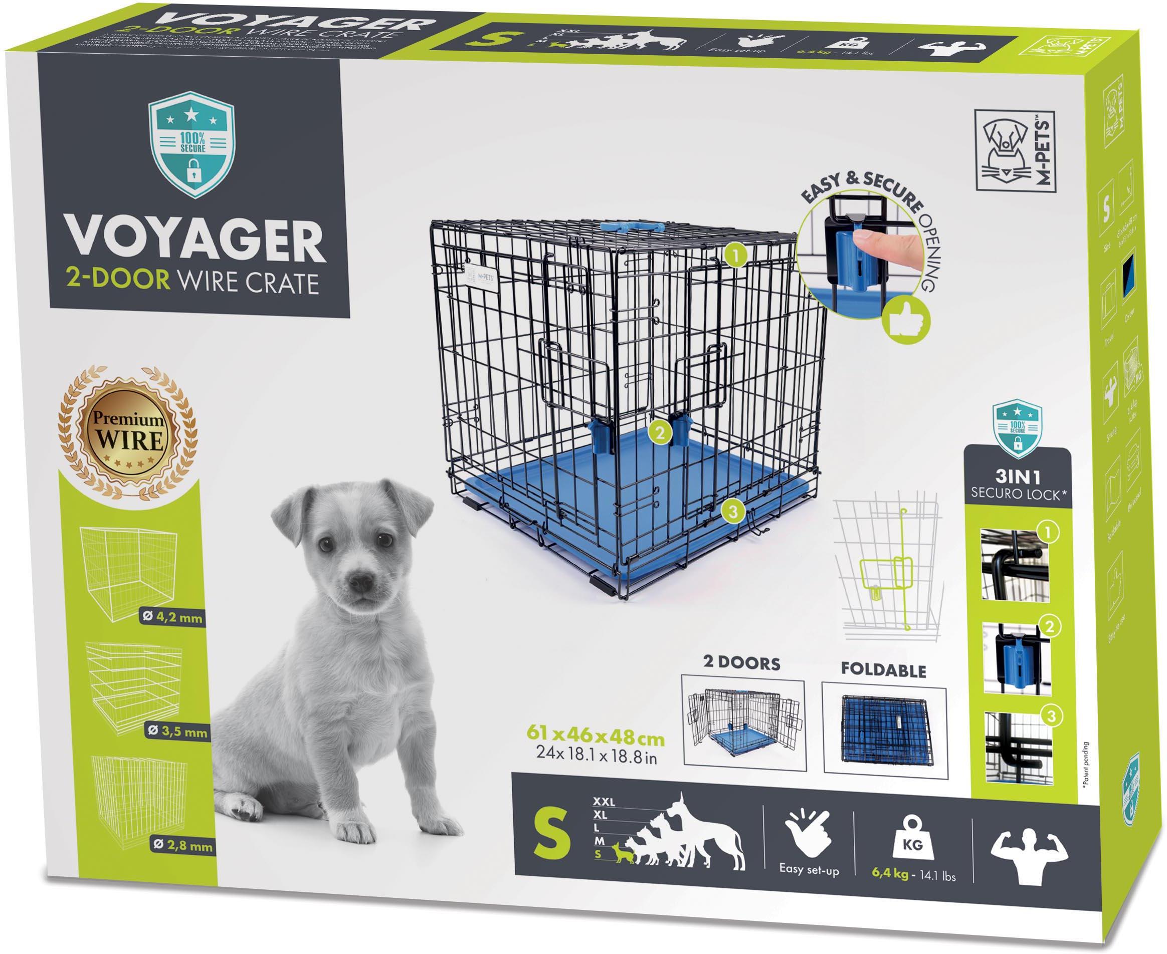 M-PETS Voyager Wire Crate - 2 Doors Patented Securo Lock