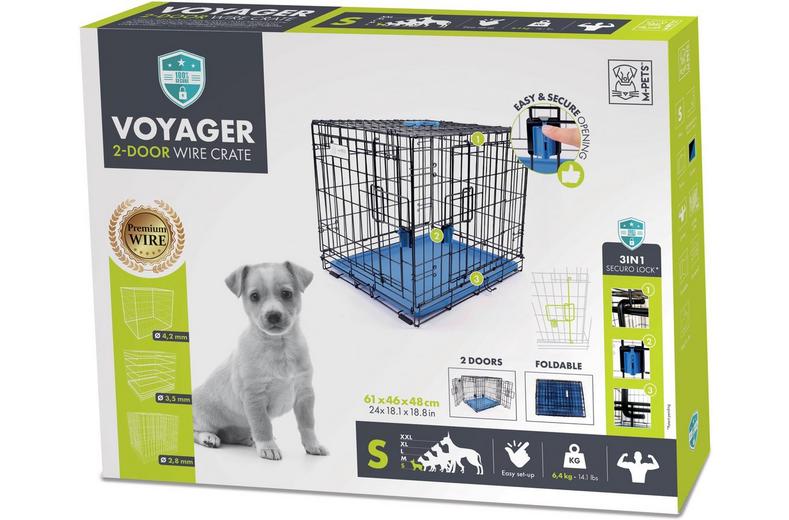 M-PETS Voyager Wire Crate - 2 Doors Patented Securo Lock M-PETS Voyager Wire Crate - 2 Doors Patented Securo Lock