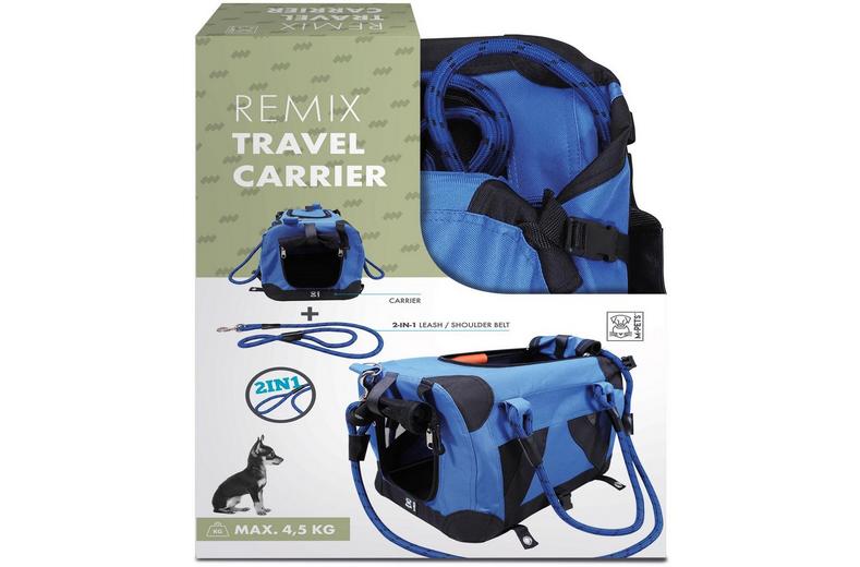 M-PETS Remix Travel Carrier 2 in 1 with Leash-Shoulder Belt - Blue M-PETS Remix Travel Carrier 2 in 1 with Leash-Shoulder Belt - Blue