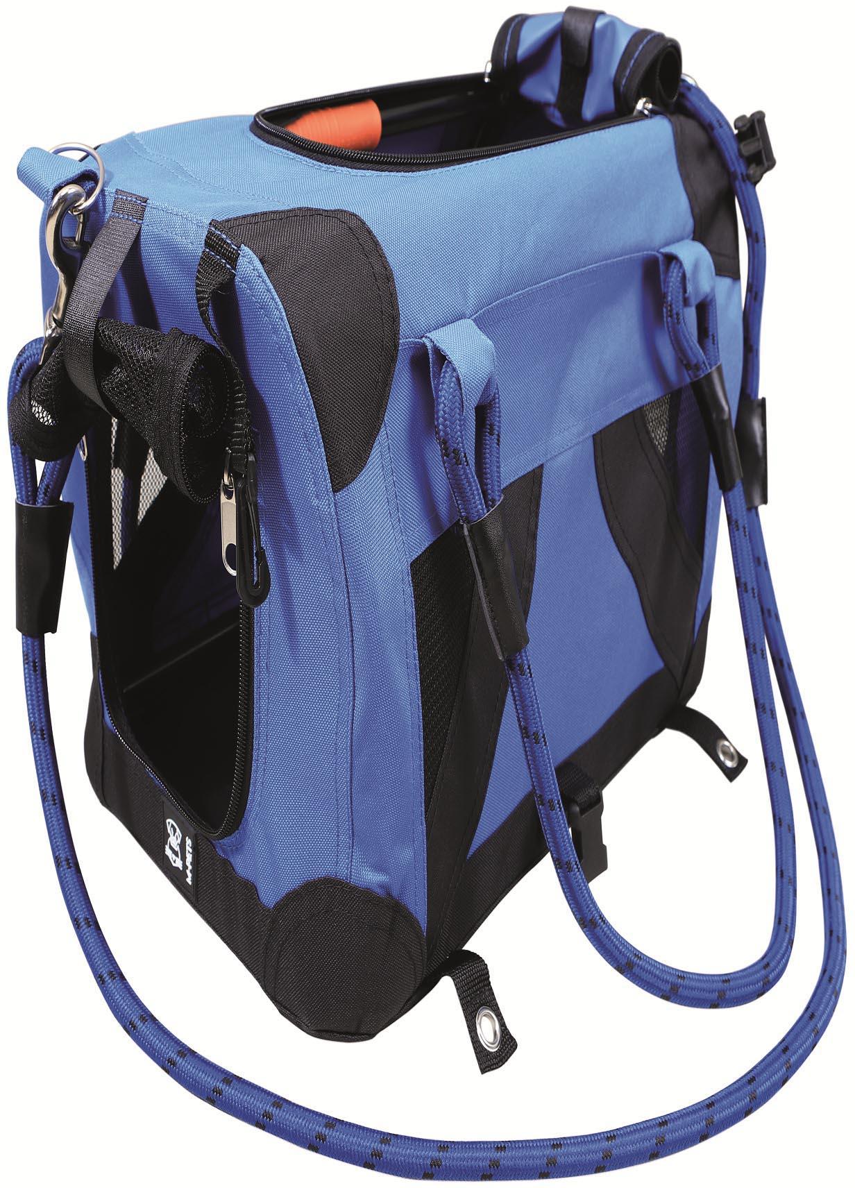 M-PETS Remix Travel Carrier 2 in 1 with Leash-Shoulder Belt - Blue