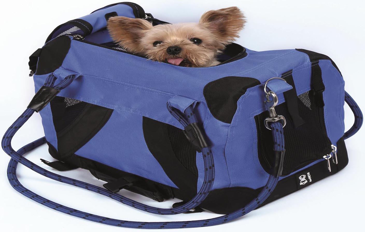 M-PETS Remix Travel Carrier 2 in 1 with Leash-Shoulder Belt - Blue