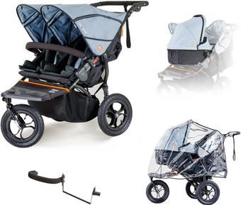 Nipper V6 Double Rocksalt Grey Newborn & Toddler Bundle