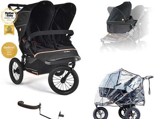 Nipper V6 Plus Double Summit Black Newborn & Toddler Bundle