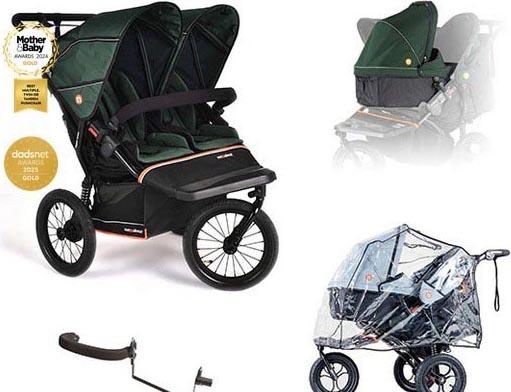 Nipper V6 Plus Double Sycamore Green Newborn & Toddler Bundle