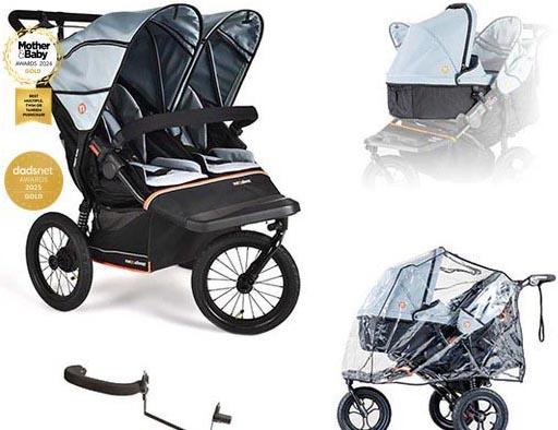 Nipper V6 Plus Double Rocksalt Grey Newborn & Toddler Bundle