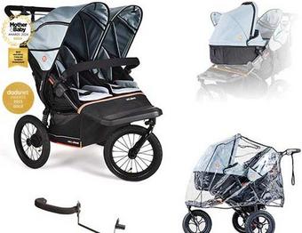 Nipper V6 Plus Double Rocksalt Grey Newborn & Toddler Bundle