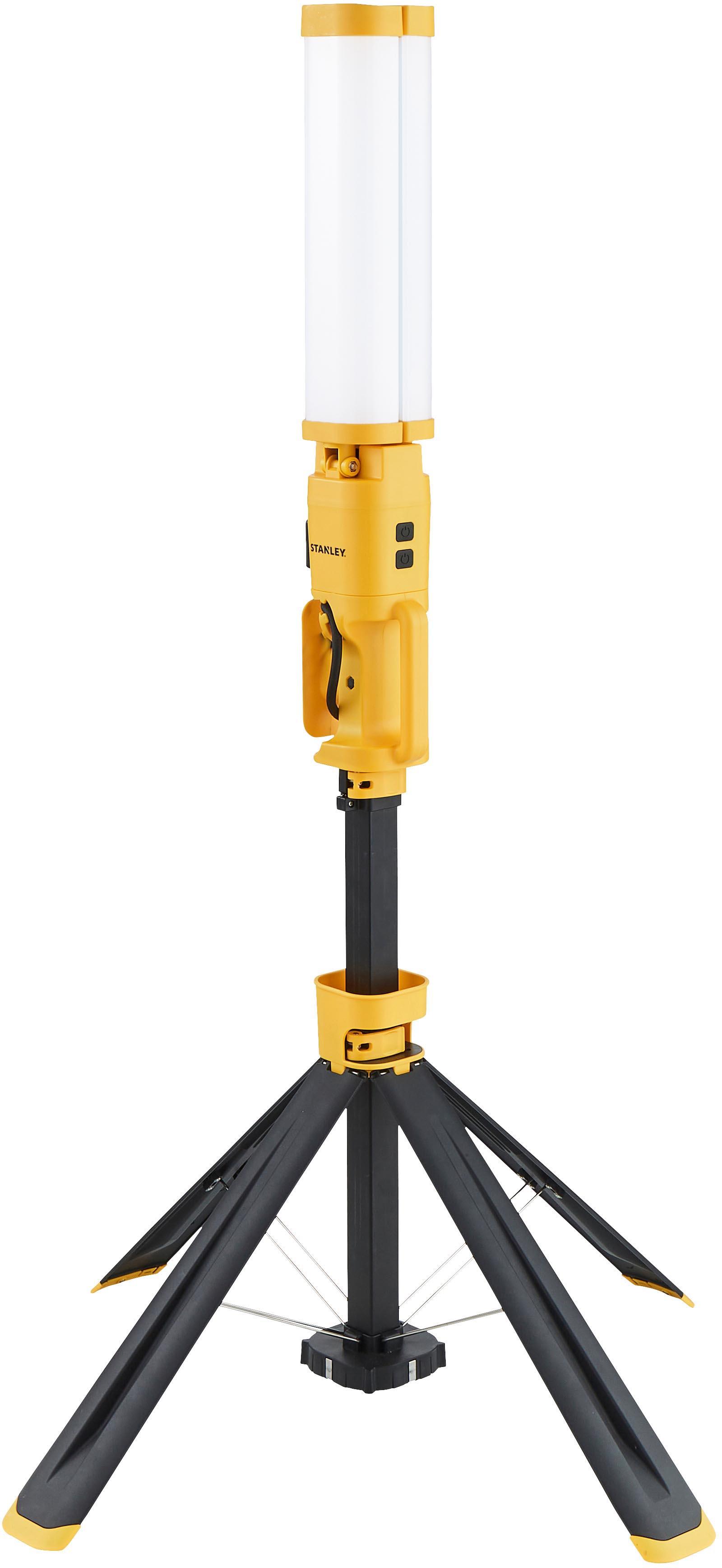 Stanley 2 x 40W Area Tower Light with Mains Power Outlet Socket. IP54. 8000 Lumens.