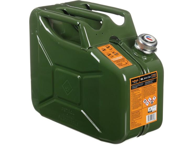 Halfords 10L Jerry can with screw cap for fuel - Green