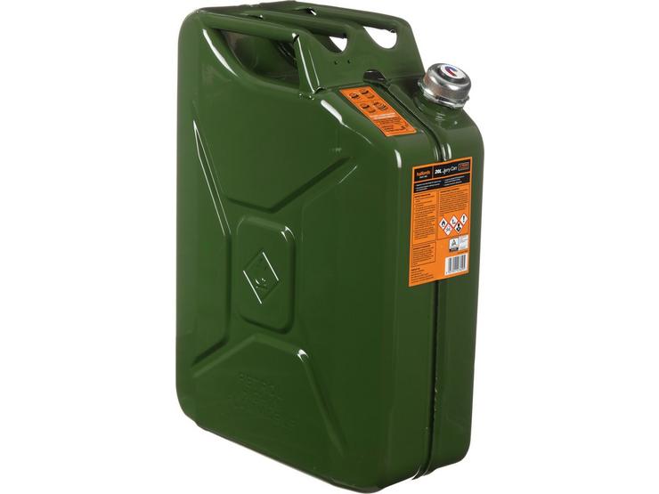 Green Dalkeyie 20L Metal Jerry Can with Spout for Fuel Oil Petrol Green 