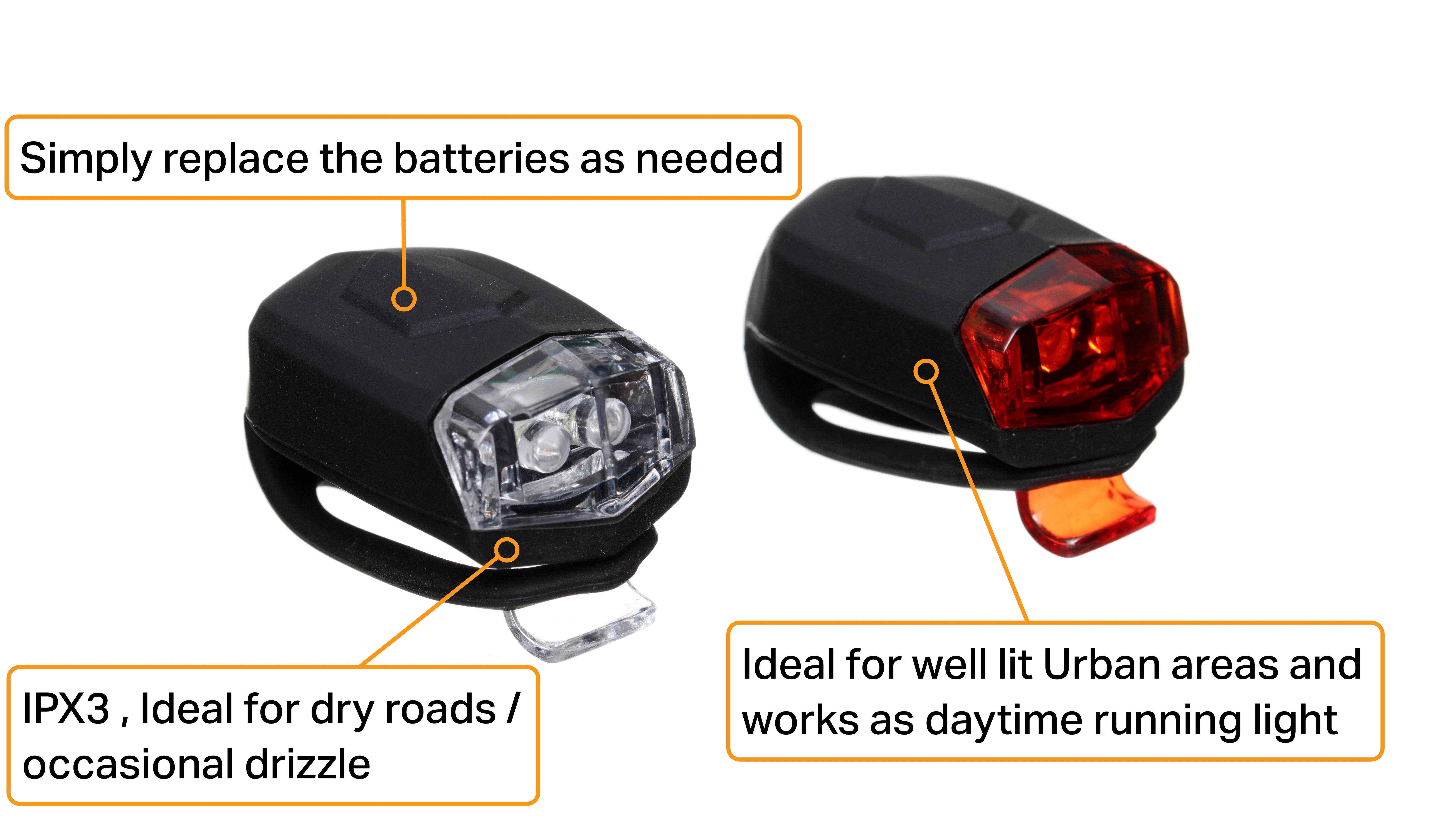 Halfords Super Slim LED Bike Light Set