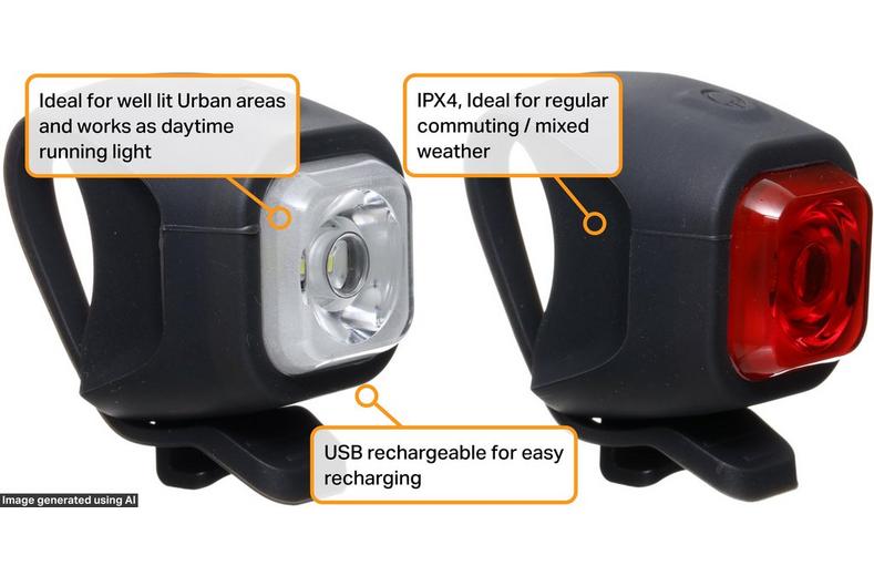 Halfords USB Rechargeable LED Bike Light Set Halfords USB Rechargeable LED Bike Light Set