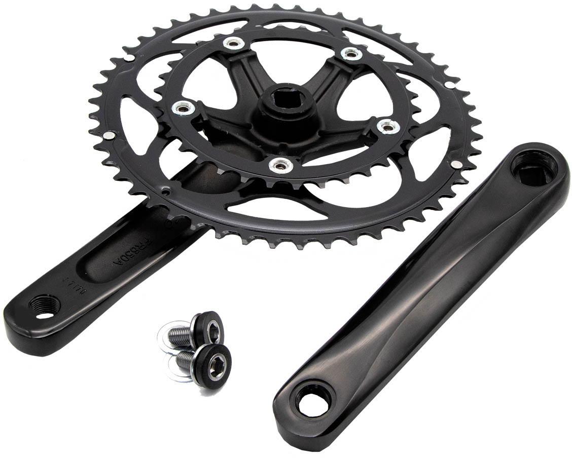Halfords KranX 50/34T Alloy/Steel 10 Speed Road Chainset | Pricematch, Extra 8% off for BC Members, Free Bike Health Check, Cycle2Work Scheme & 0% APR Finance.