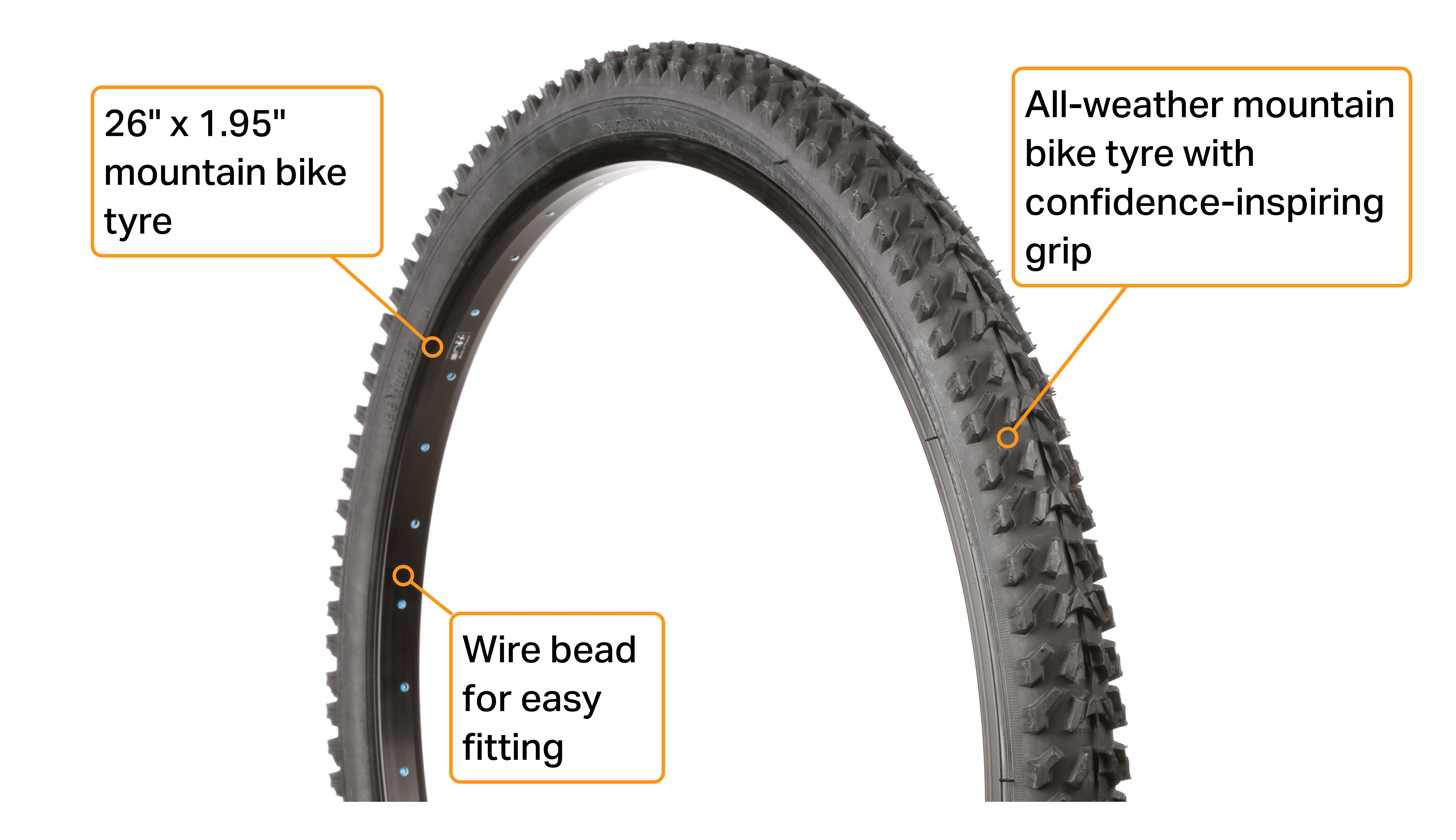 Halfords Essentials Mountain Bike Tyre 26” x 1.95”