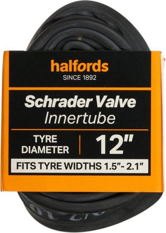 Halfords Schrader Bike Inner Tube 12" x 1.5" - 2.1"